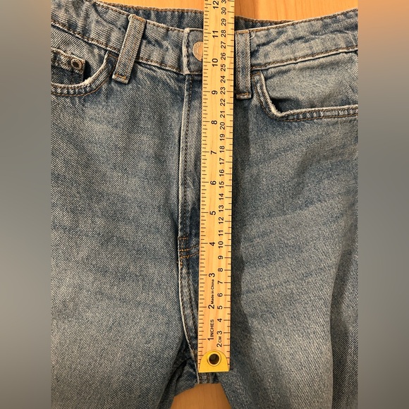 &Denim Ultra High Waist Wide Leg Coupe Jeans, Size 2 - Picture 9 of 12